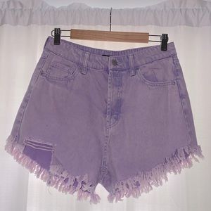 Lilac Jean High Waisted Shorts